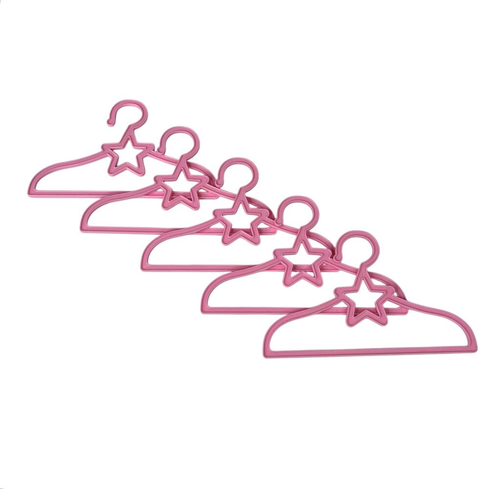 Set 5 Doll Hangers 6.5” Pink Star For American Girl Doll Clothes Dress Outfit